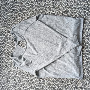 Black Tape grey tulip fold sweater, grey melange size Small